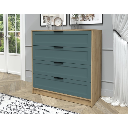 Kомод Тренд КТ-К100 (Дуб золотой ЛДСП/ Верде ЛМДФ) Ш1000 В1020 Г451 Kомод Тренд КТ-К100 (Дуб золотой ЛДСП/ Верде ЛМДФ) Ш1000 В1020 Г451